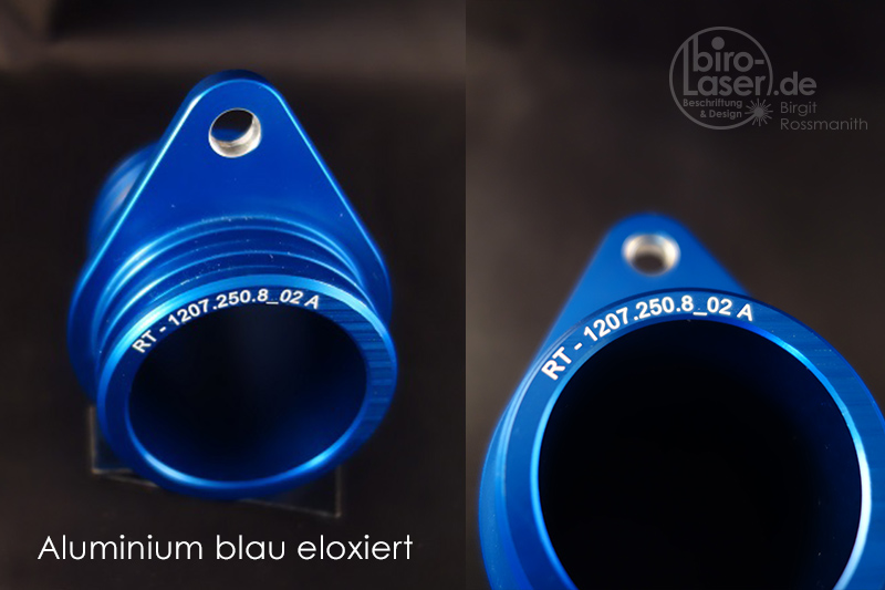 Aluminium blau eloxiert Laser