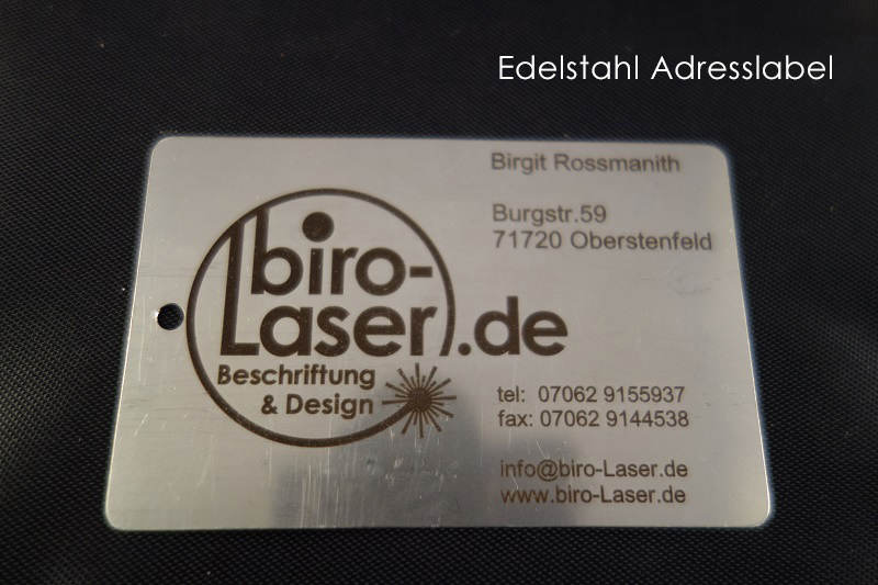 Edelstahl Adresslabel Laser