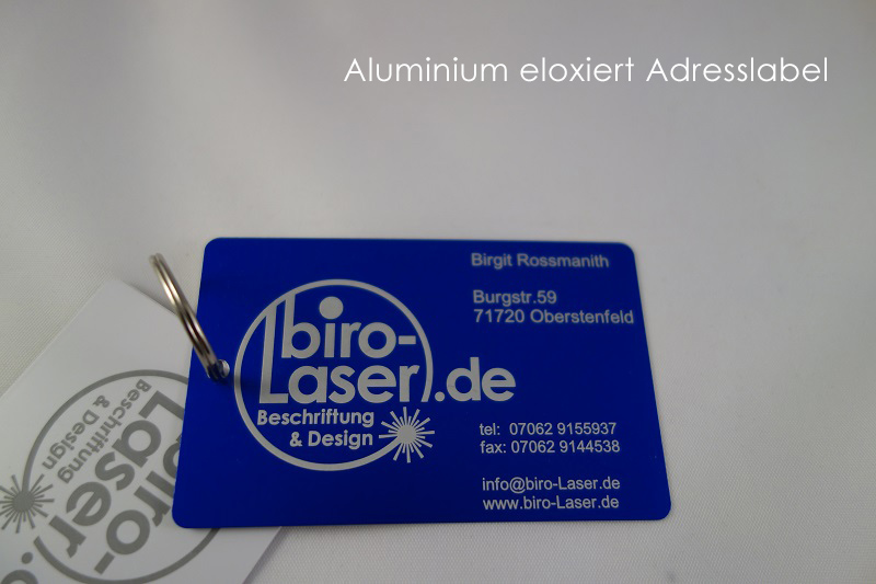 Aluminium eloxiert Adresslabel Laser